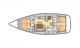 Dufour 450 GL, tekne planı